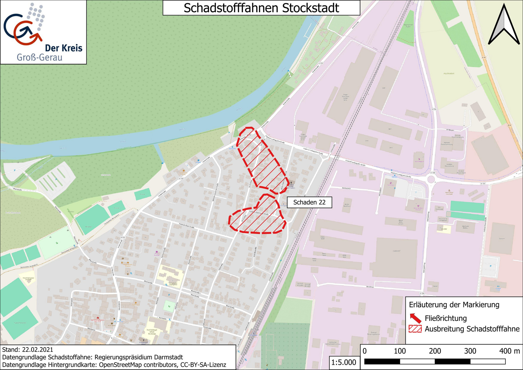 Schadstofffahnen Stockstadt Karte