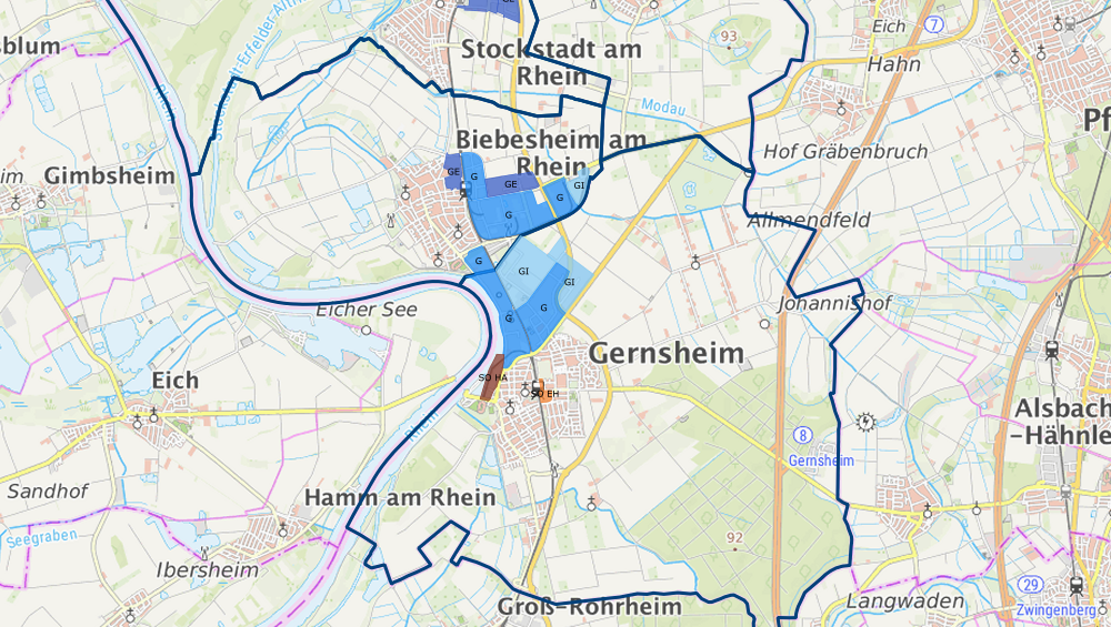 Gewerbegebiet Gernsheim Karte