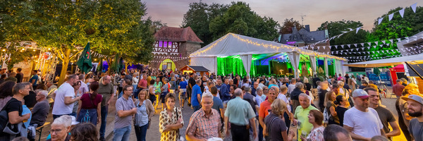 Volk im Schloss Foto