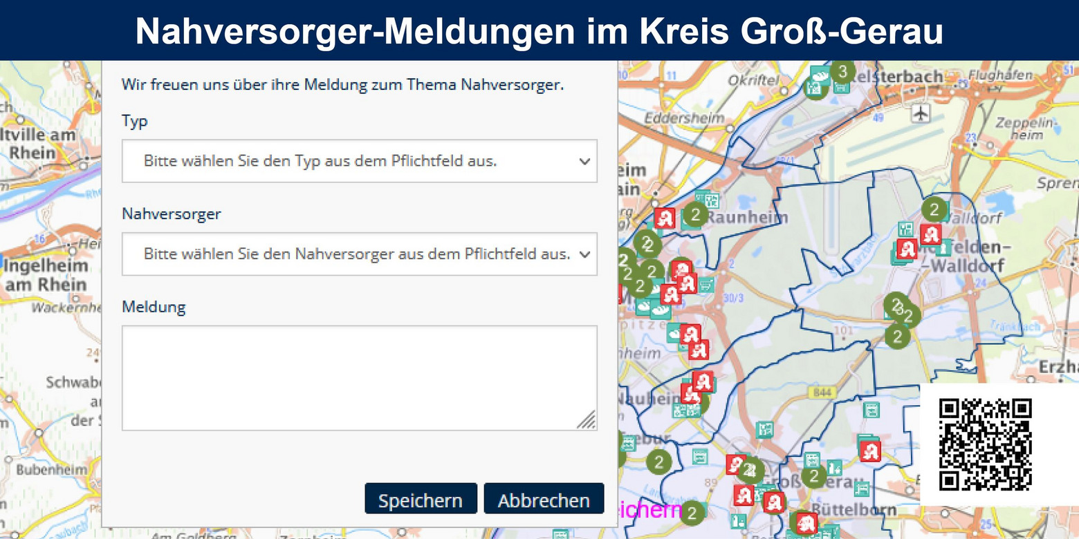 Nahversorger-Melder Bildschirmfoto
