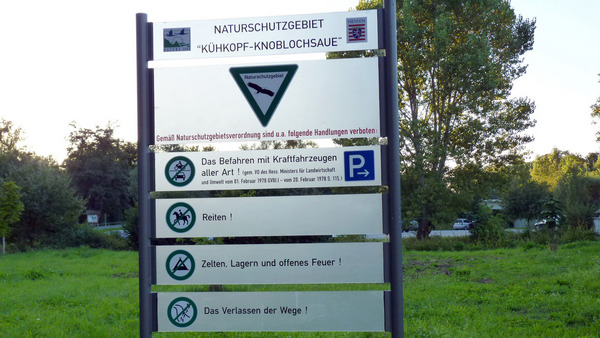 Naturschutzgebiet "Kühkopf-Knoblochsaue" Schilder Foto