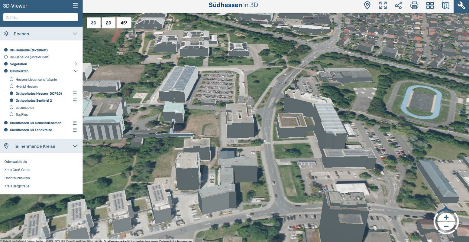 Südhessen 3D Bildschirmfoto