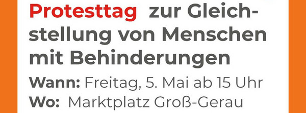 Protesttag zur Gleichstellung von Menschen mit Behinderung Plakat