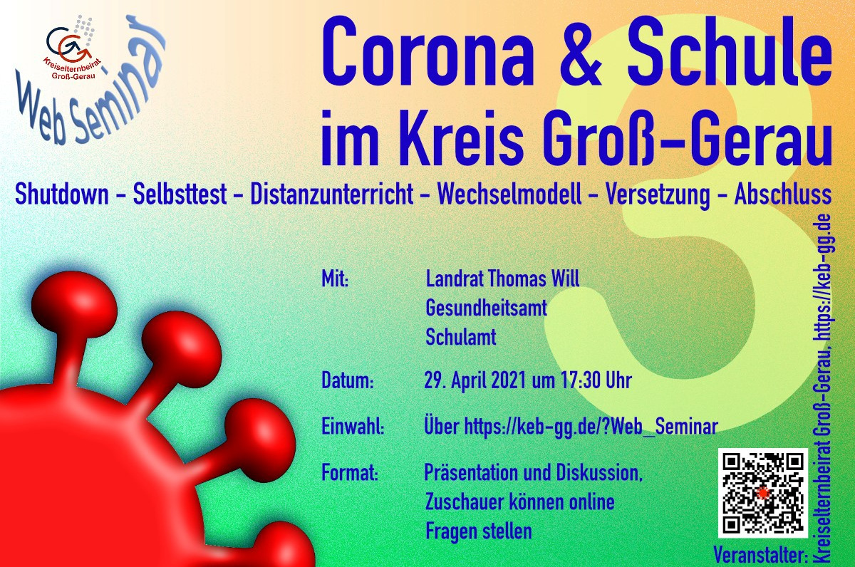 Webinar: Corona und Schulen Plakat